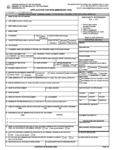 2004 Philipinnes Form Application Non Immigrant Visa Online Fill