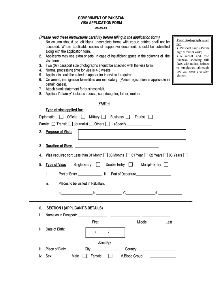 2019 2024 PK Visa Application Form Fill Online Printable Fillable 
