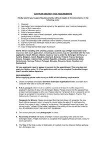 AUSTRIAN EMBASSY VISA REQUIREMENTS Kindly VFS Global