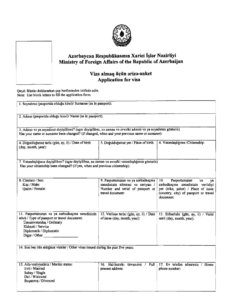 Azerbaijan Visa Application Form Pdf Download Fill Out Sign Online