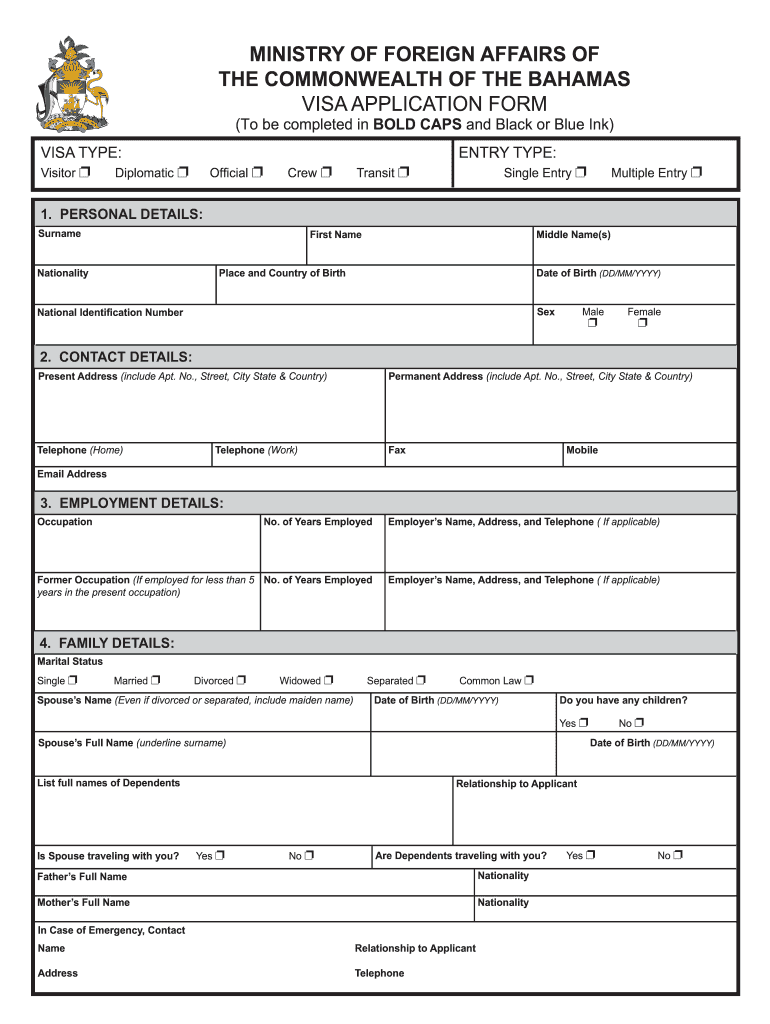 Bahamas Immigration Form Complete Online AirSlate SignNow