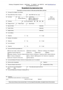 Bangladesh Visa Application Form Visum Dienst Berlin