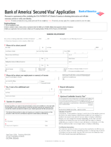 Bank Of America Secured Visa Application Forms Arena Fill Out And
