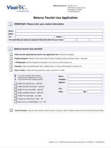 Belarus Visa Application Form Pdf Fill Online Printable Fillable