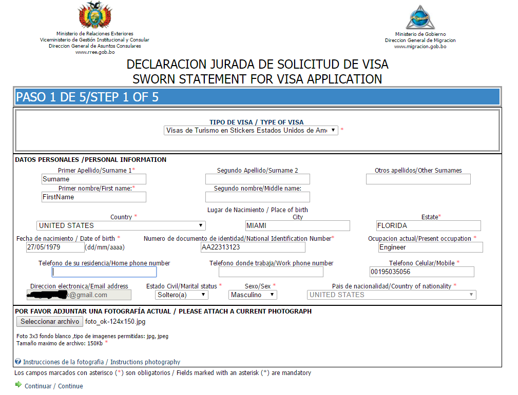 Bolivia Tourist Visa Application Form 2023 Applicationforms