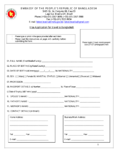 Brasilia Federal District Brazil Bangladesh Travel Visa Application
