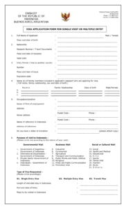 Buenos Aires Argentina Indonesian Visa Application Form For Single