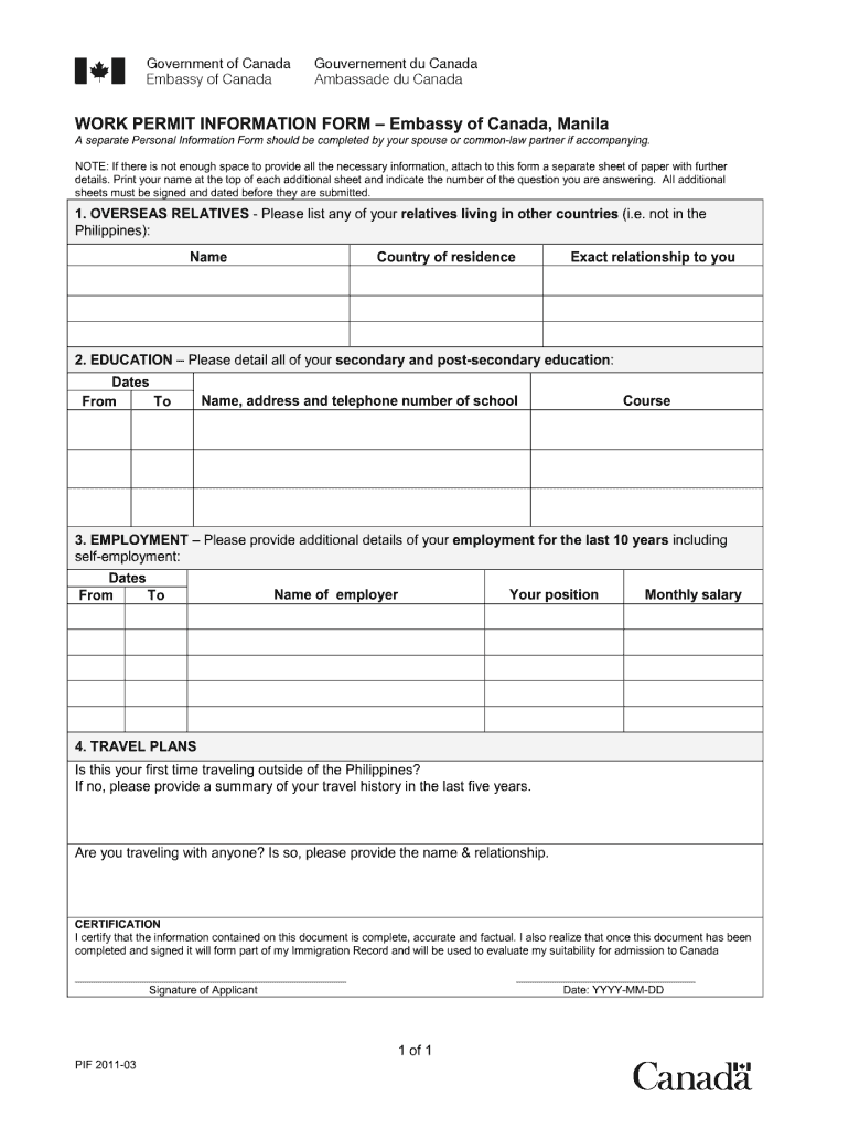 Canadian Work Visa Form Online Complete With Ease AirSlate SignNow
