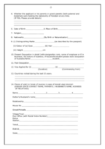 Canton Of Bern Switzerland Indian Visa Application Form For Pakistani