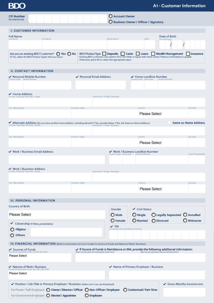 Consolidated Application FORM Home Address A1 Customer Information