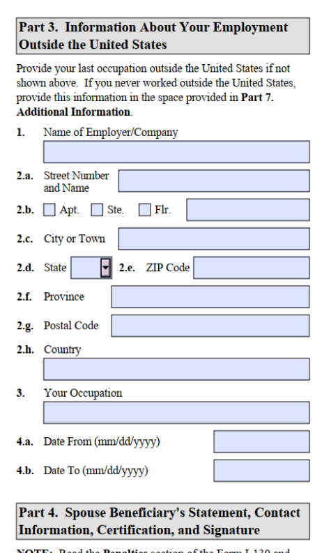 CR1 Spouse Visa I 130 And I 130A Forms IR 1 CR 1 Spouse Visa 