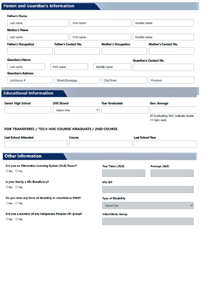 Duly Accomplished Admission Form The Child And Adolescent Learners 