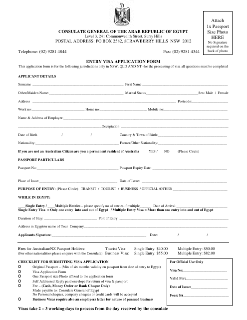 Egypt Business Visa Application Form Dubai Darrin Kenney s Templates