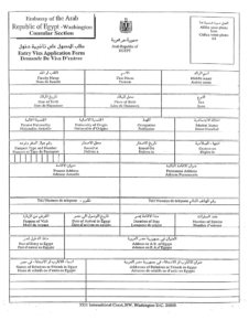 Egypt Visa Form Fill Online Printable Fillable Blank PdfFiller