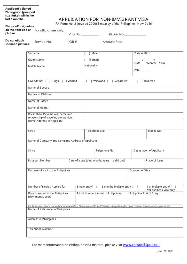 FA Form 2 Fill Out Sign Online And Download Printable PDF New Delhi 