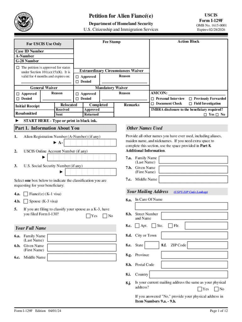 Fiance Visa Usa Form Fill Out Sign Online DocHub