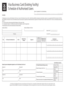 Fillable Online Aib visa corporate and business cards application form
