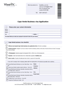 Fillable Online Cape verde Visahq Co Cape Verde Visa Application For