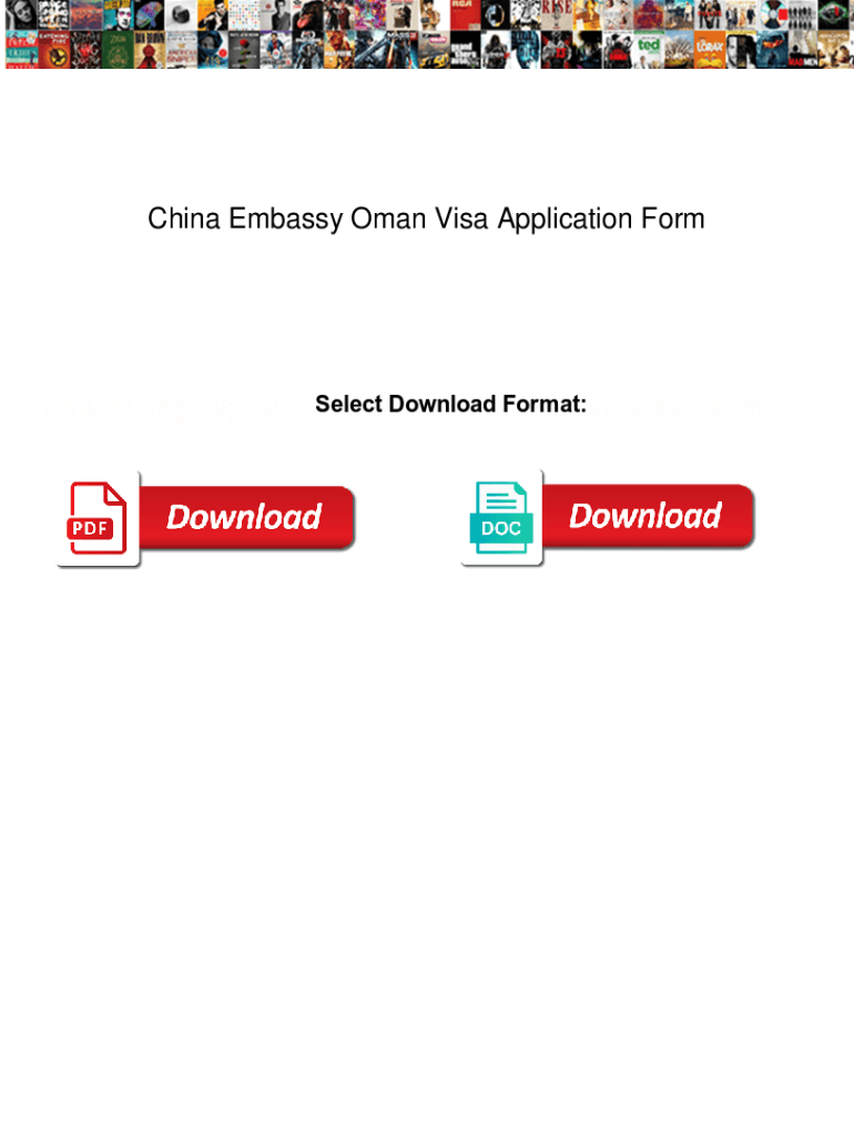 Fillable Online China Embassy Oman Visa Application Form China Embassy 