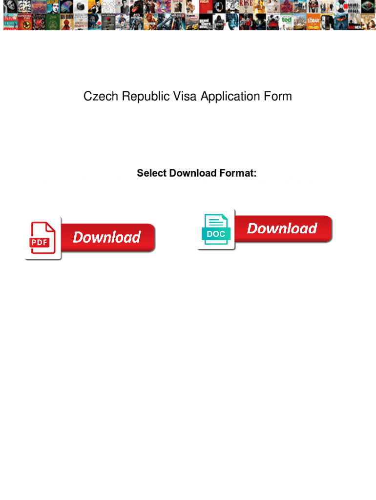 Fillable Online Czech Republic Visa Application Form Czech Republic 