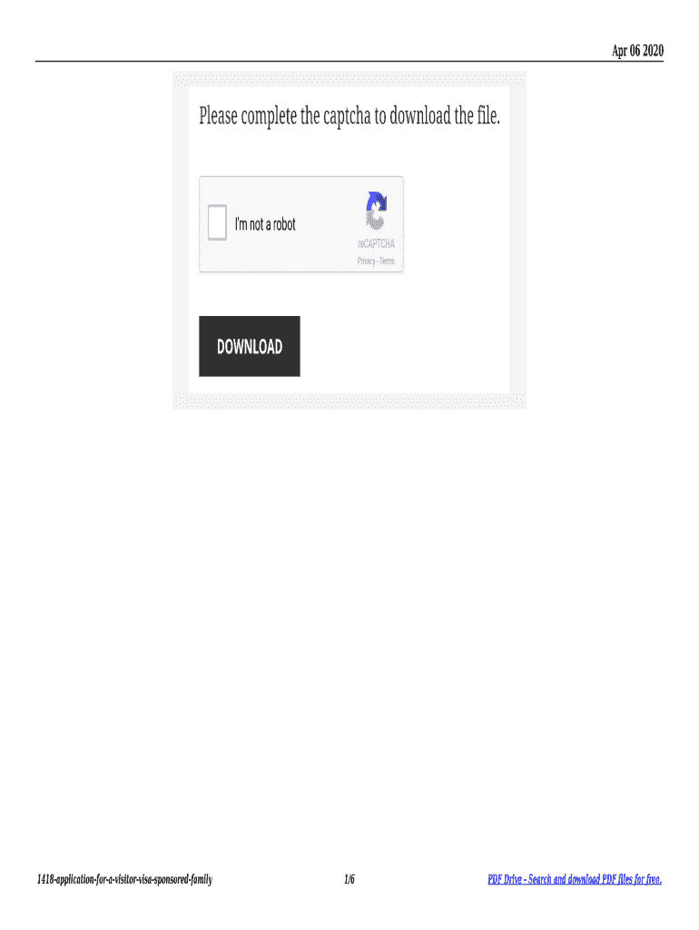 Fillable Online DOC 1418 Application For A Visitor Visa Sponsored 