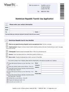 Fillable Online Dominican republic Visahq Co Dominican Republic Visa