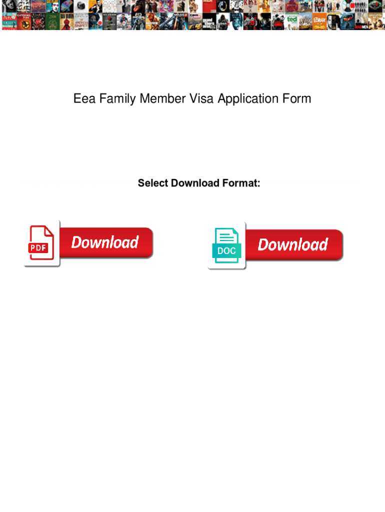 Fillable Online Eea Family Member Visa Application Form Eea Family