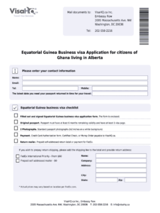 Fillable Online Equatorial Guinea Visa Application For Citizens Of