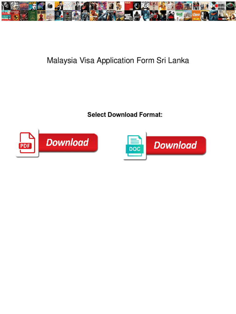 Fillable Online Malaysia Visa Application Form Sri Lanka Malaysia Visa 