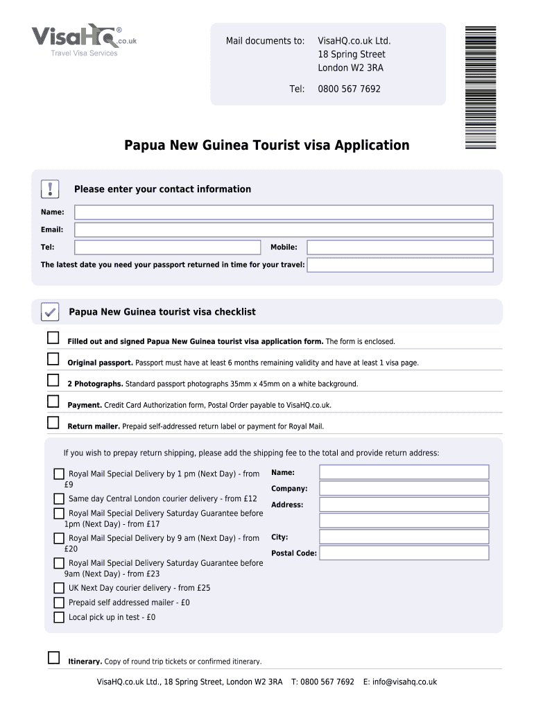 Fillable Online Papua new guinea Visahq Co Papua New Guinea Visa 