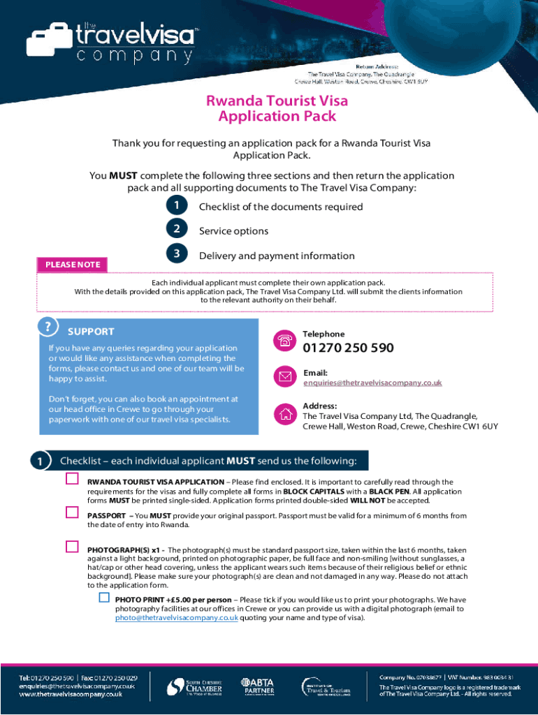 Fillable Online Rwanda Visa Application Requirements And Forms Fax
