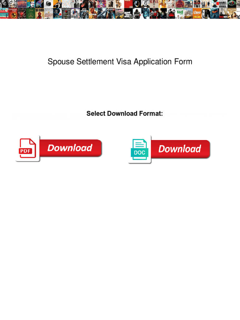 Fillable Online Spouse Settlement Visa Application Form Spouse 