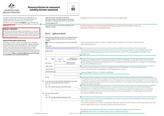 Form 80 Character Assessment Example Answers Reality Maker