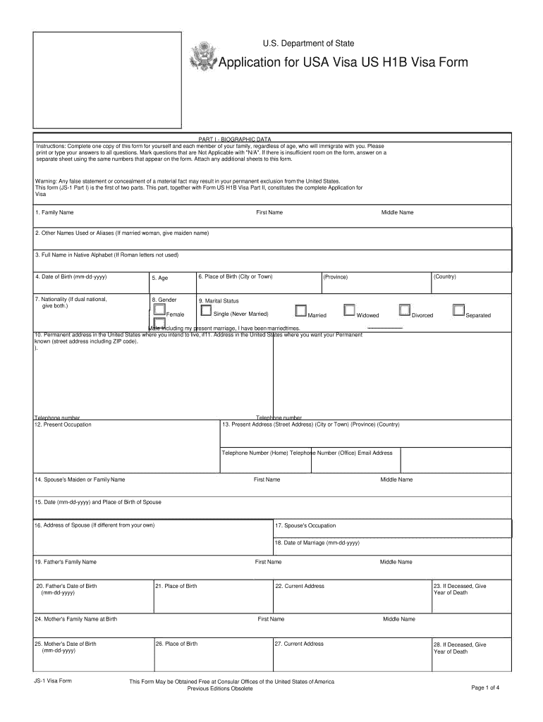 Form For Usa Form Visa Fill Online Printable Fillable Blank 
