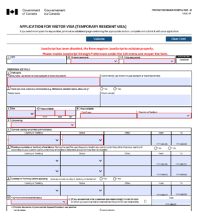 Form IMM 5257 Application For Temporary Resident Visa Forms Docs