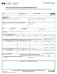 Form IMM5257 Download Fillable PDF Or Fill Online Application For