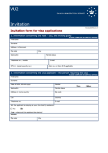 Form Vu2 Invitation Form For Visa Applications Printable Pdf Download