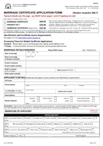 Free Printable Marriage License Application