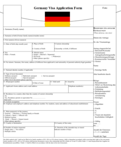 Germany visa form GbsNote
