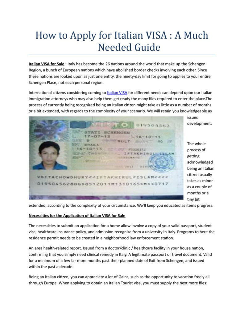 How To Apply For Italian VISA A Much Needed Guide By Emma Con Issuu