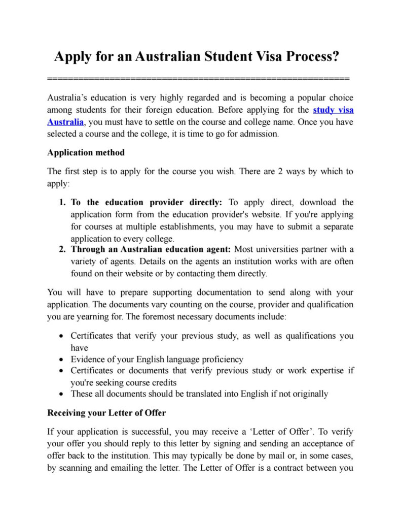 How To Apply Student Visa In Australia From Philippines Printable Online