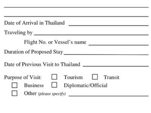How To Fill Thailand Visa Application Form Filled Sample