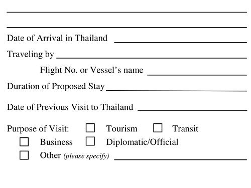 How To Fill Thailand Visa Application Form Filled Sample