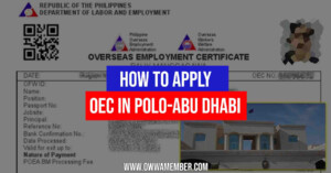 How To Get OEC POLO Abu Dhabi Online Appointment OWWA Member