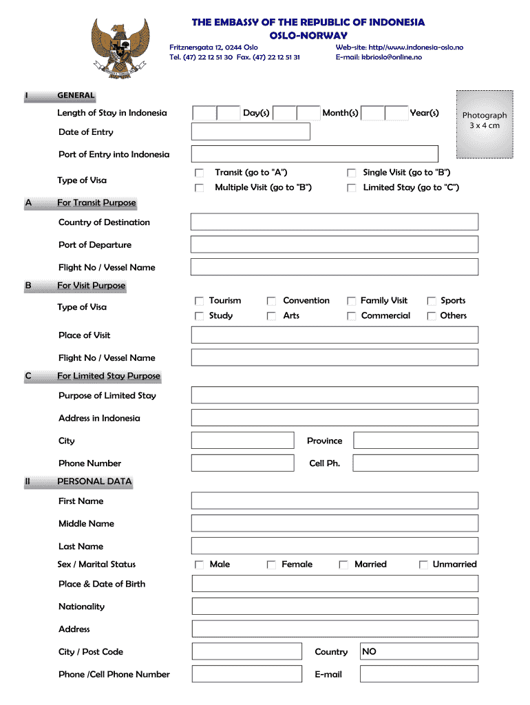 Indonesia Immigration Form Fill Out Sign Online DocHub