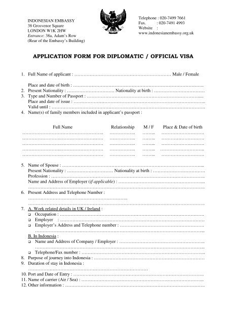 Indonesia Visa Application Form Online Fill Online 50 OFF