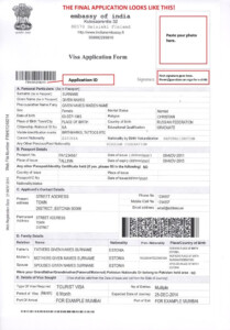 Instructions On Filling Application Embassy Of India Application