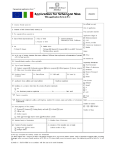 Italy Application For Schengen Visa Fill And Sign Printable Template