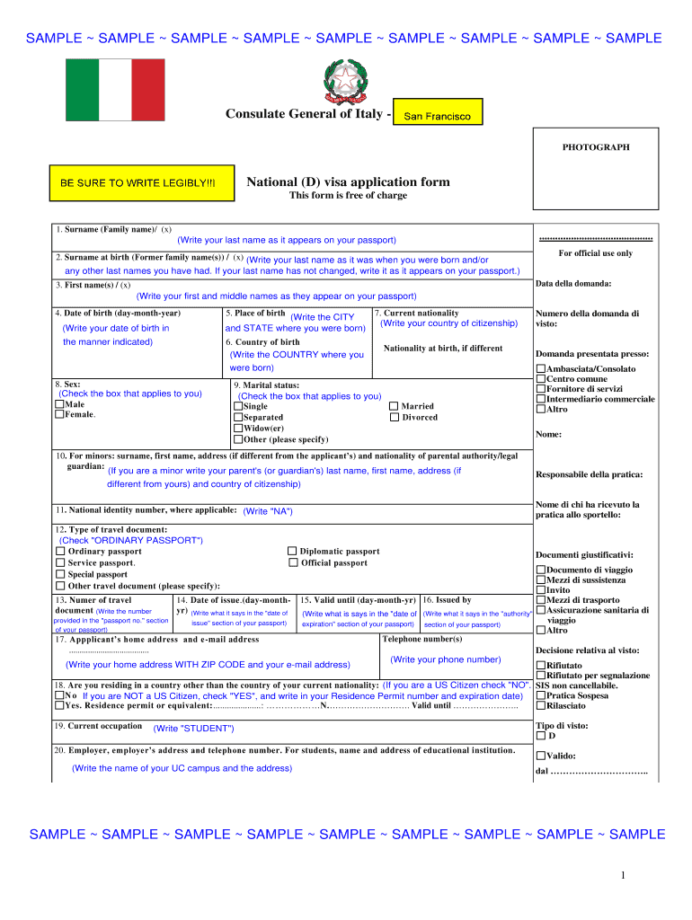 Italy Visa Application Form Online Fill Out Sign Online DocHub