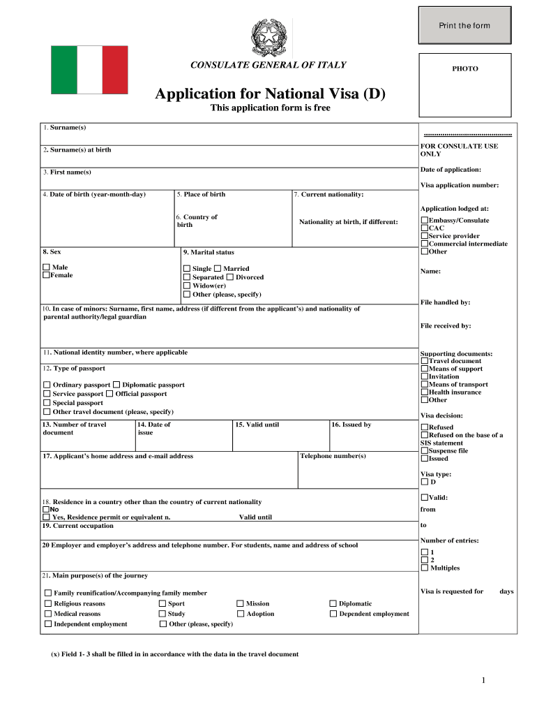 Italy Visa Application Form PDF Complete Online AirSlate SignNow